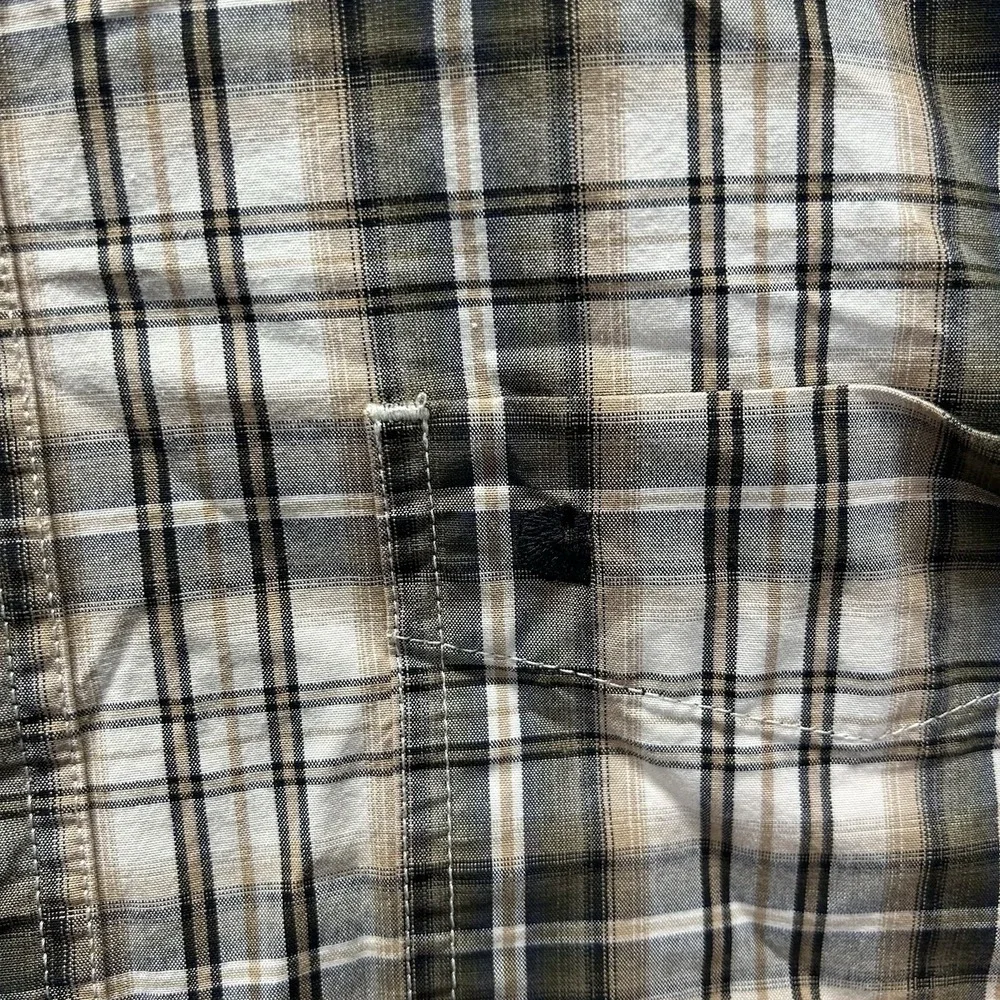 Carhartt Button Shirt‎ Mens X Large Plaid Relaxed Fit Black White 100588 Cotton